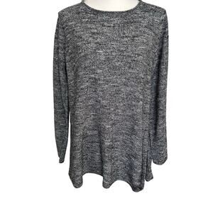 Eileen Fisher NWT slub cotton Peruvian jewel neck tunic long sleeve top size  S